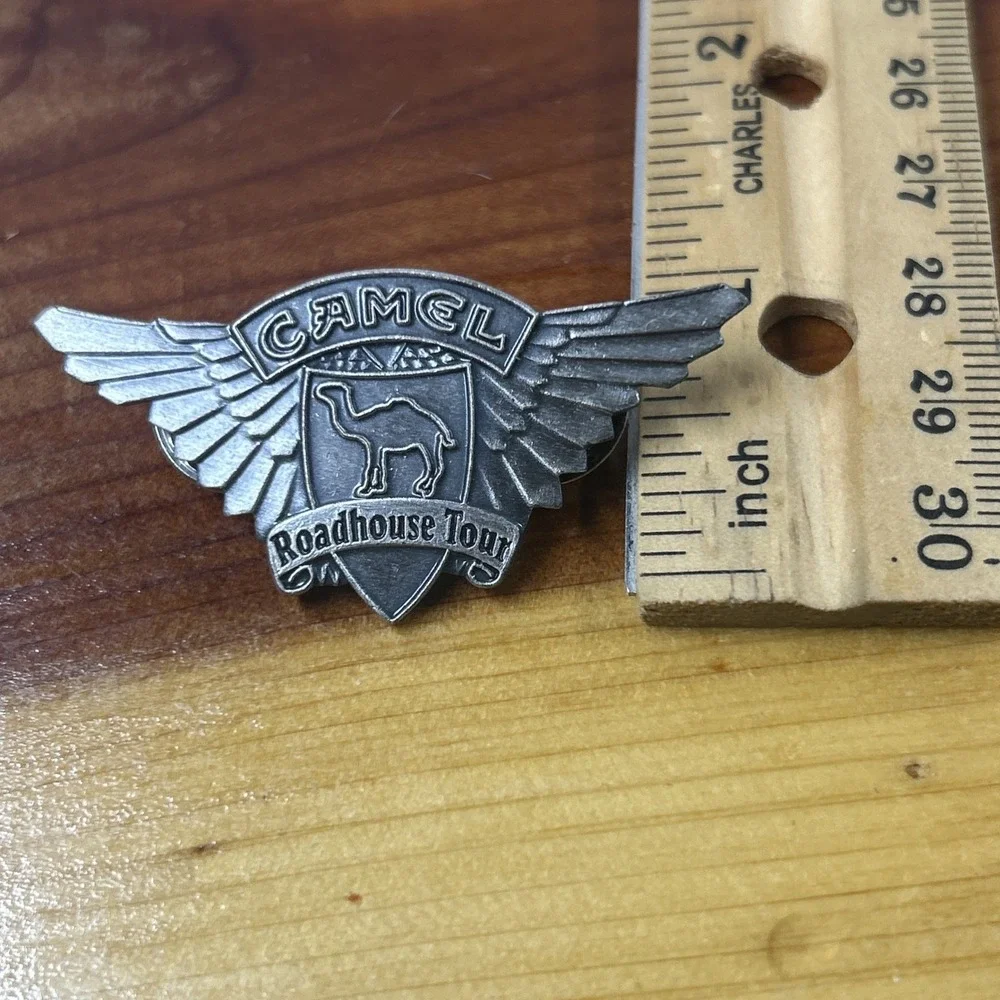 VTG 1998 Camel Cigarette Roadhouse Tour Hat Cap Lapel Pin Rally Wings Motorcycle